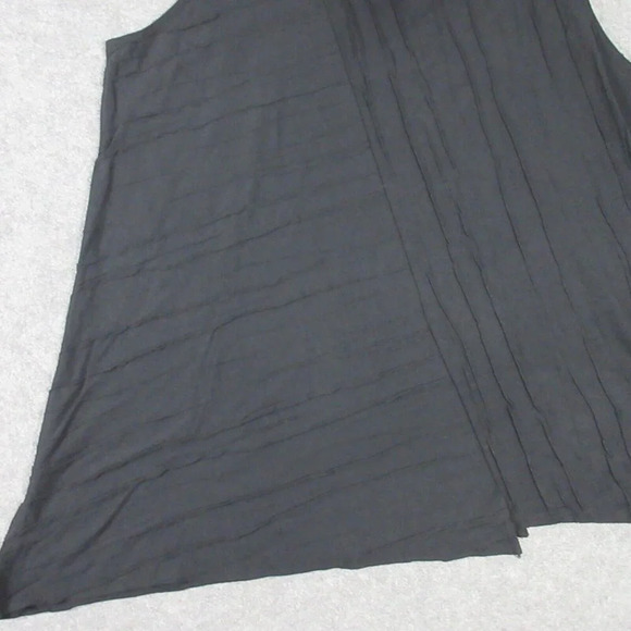 Habitat Women's Asymmetrical Cowl Neck Sleeveless Top Black Textured XL 202 - Picture 7 of 10